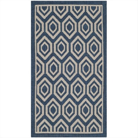Safavieh 2 Ft. X 3 Ft. -7 In. Small Rectangle Indoor-Outdoor Courtyard- Navy And Beige- Power Loomed Rug CY6902-268-2